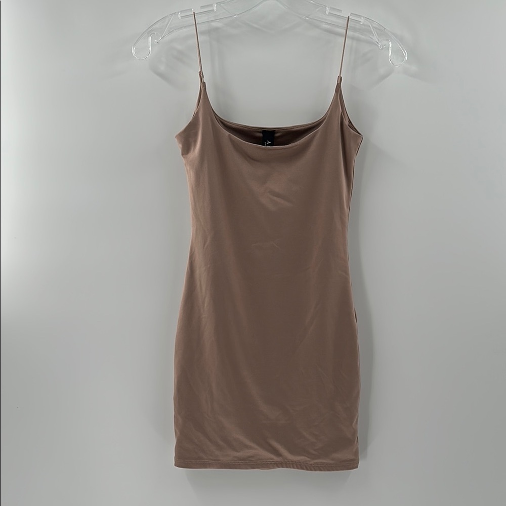 AKIRA Tan/Pink Spaghetti Strap Dress
